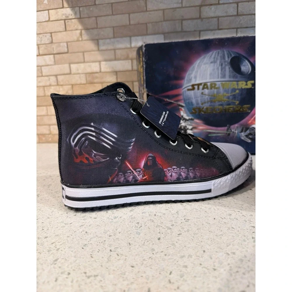 Skechers Star Wars Legacy Vulc Galactic Ruler High Top Shoes, Black/Red nib